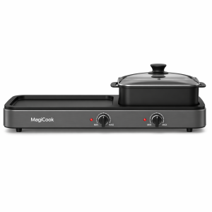 MagiCook 6316 Large Electric Hot Pot Grill Combo for Indoor BBQ and Family Cooking