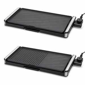 grill griddle electric tabletop cooker with nonstick die-cast aluminum plate and removable control probe