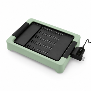 smokeless grill electric tabletop grill griddle with removable plate and mint housing