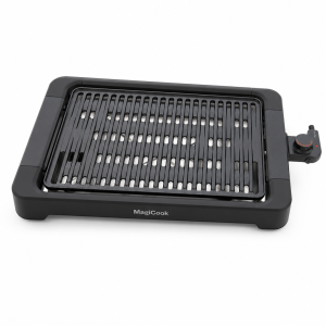 MagiCook smokeless grill with detachable black tabletop design and interchangeable cooking plate