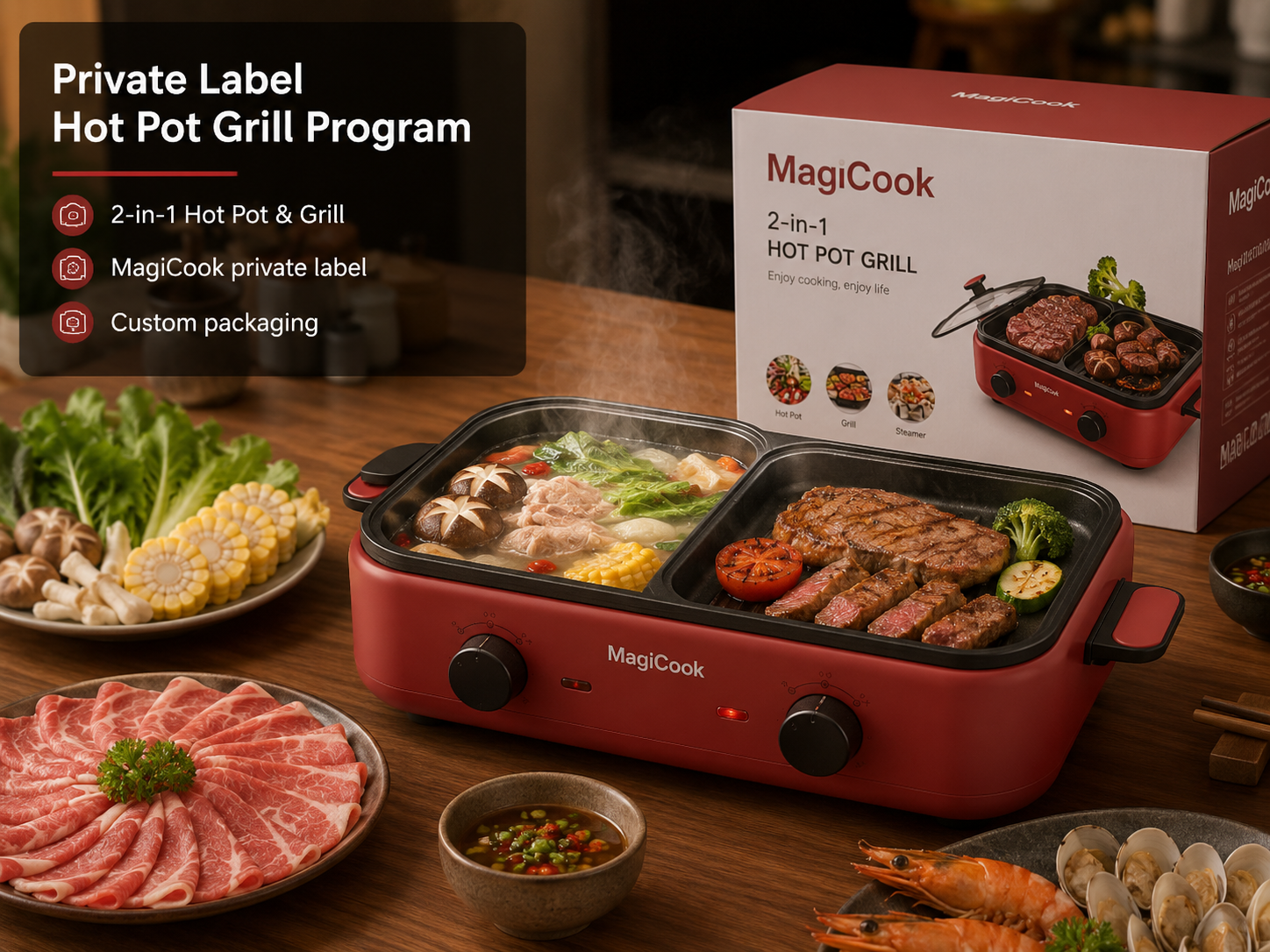 MagiCook griddle plate custom packaging OEM sample